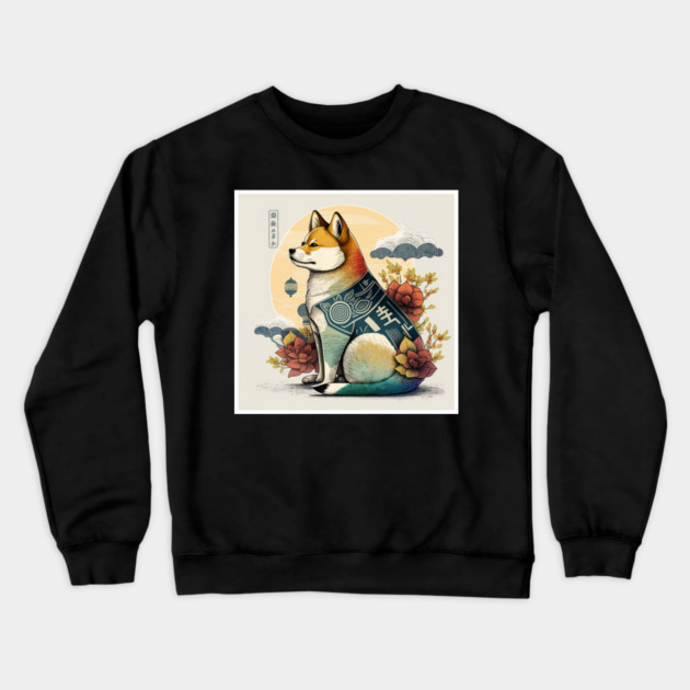 Shiba Inu Dog, Japanese Art Style, Dog Lover Crewneck Sweatshirt by logiamerch