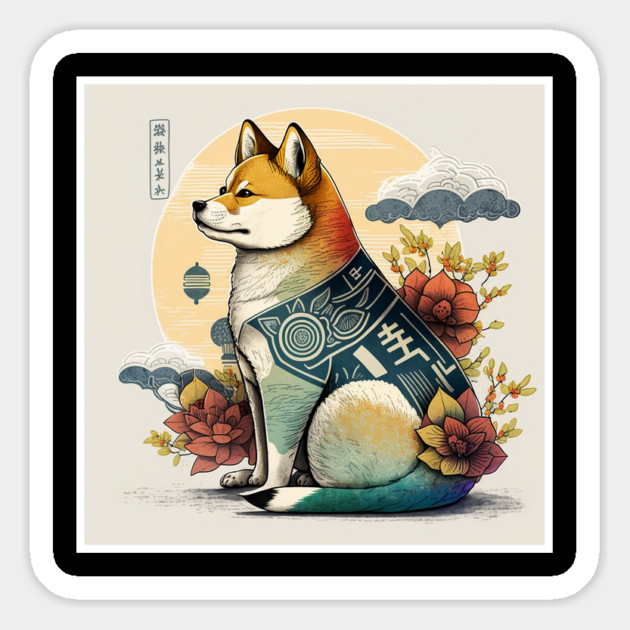 Shiba Inu Dog, Japanese Art Style, Dog Lover Magnet by logiamerch