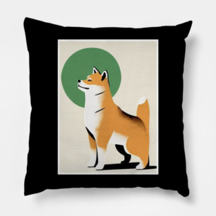 Shiba Inu Dog, Japanese Art Pillow