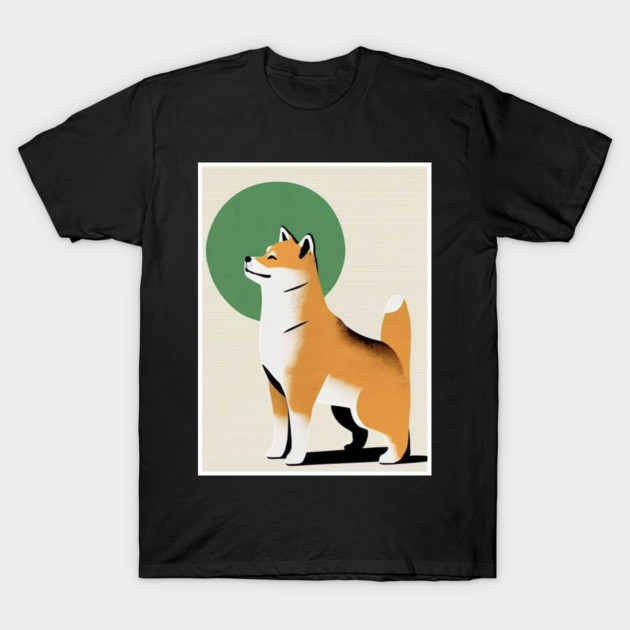 Shiba Inu Dog, Japanese Art T-Shirt by logiamerch