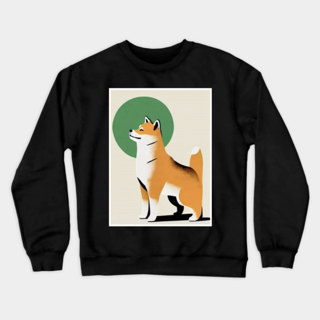 Shiba Inu Dog, Japanese Art Crewneck Sweatshirt by logiamerch