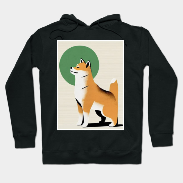 Shiba Inu Dog, Japanese Art Hoodie by logiamerch