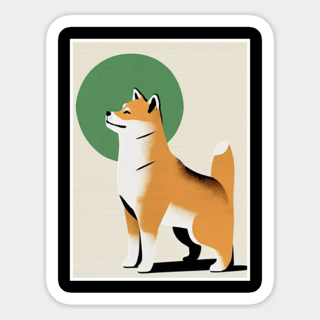 Shiba Inu Dog, Japanese Art Magnet by logiamerch
