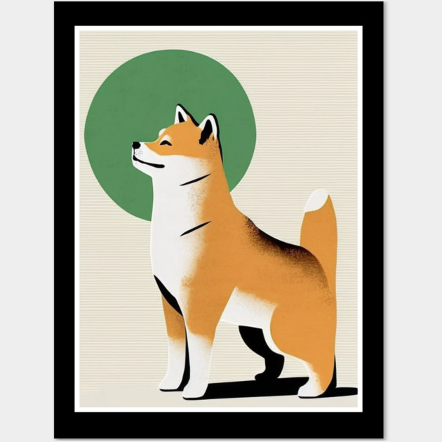 Shiba Inu Dog, Japanese Art Wall Art by logiamerch