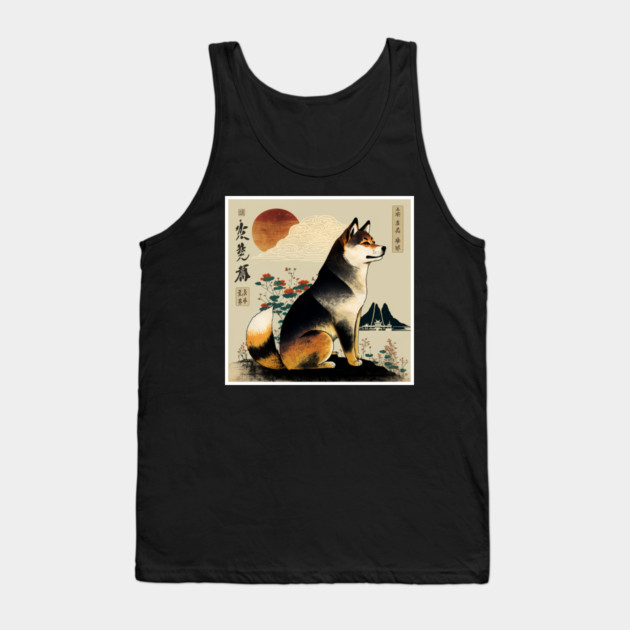 Shiba Inu Dog, Japanese Art Tank Top by logiamerch