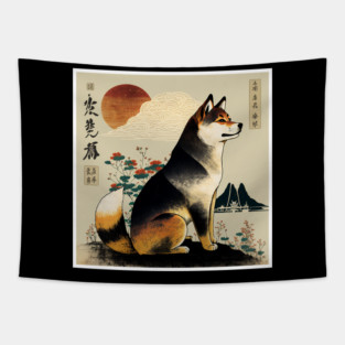Shiba Inu Dog, Japanese Art Tapestry