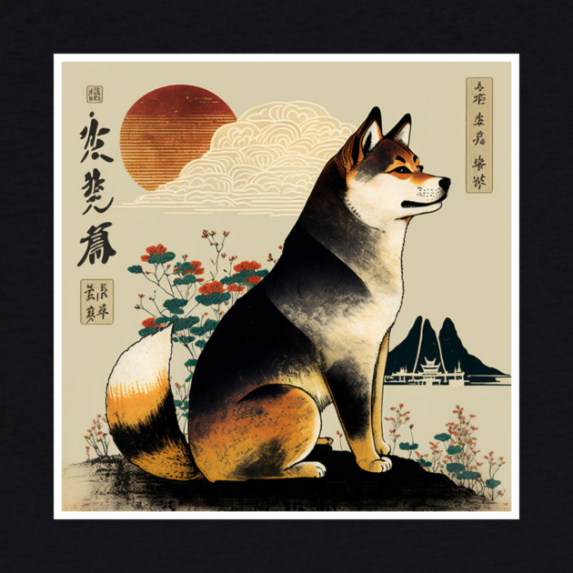 Shiba Inu Dog, Japanese Art by logiamerch