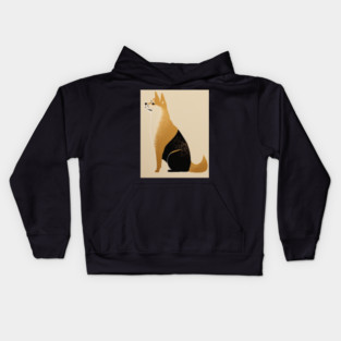 Shiba Inu Dog, Japanese Art, Minimalist Kids Hoodie