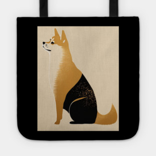 Shiba Inu Dog, Japanese Art, Minimalist Tote