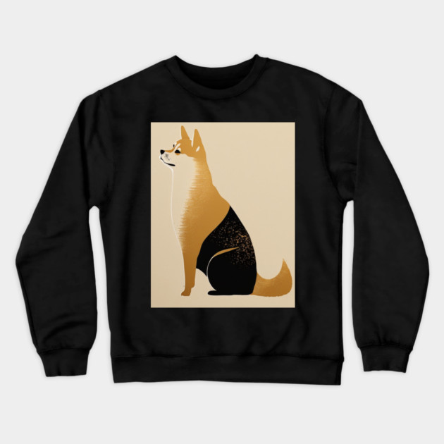 Shiba Inu Dog, Japanese Art, Minimalist Crewneck Sweatshirt by logiamerch