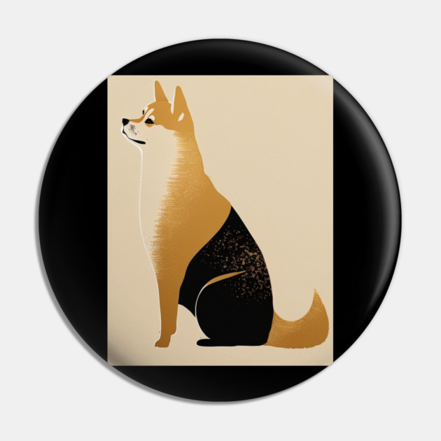 Shiba Inu Dog, Japanese Art, Minimalist Pin by logiamerch
