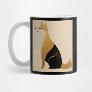 Shiba Inu Dog, Japanese Art, Minimalist Mug