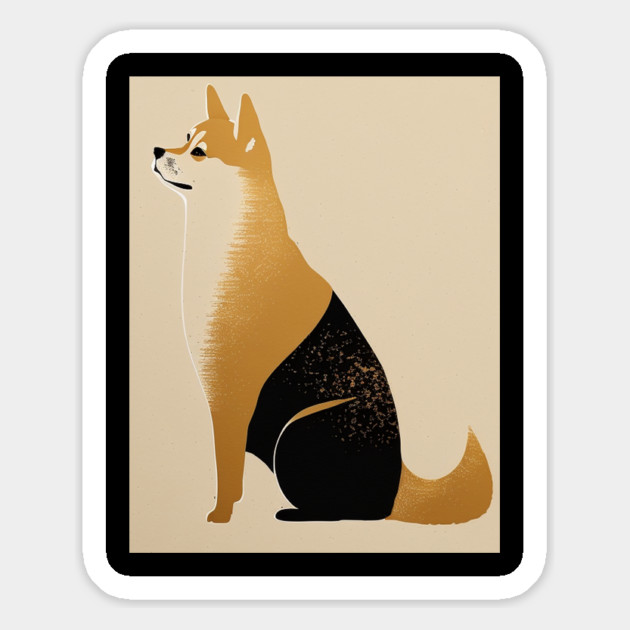 Shiba Inu Dog, Japanese Art, Minimalist Magnet by logiamerch