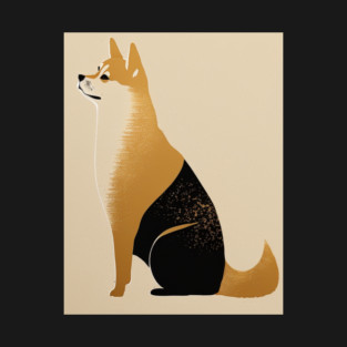 Shiba Inu Dog, Japanese Art, Minimalist T-Shirt