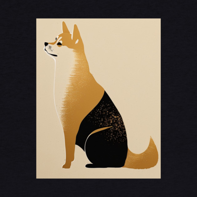 Shiba Inu Dog, Japanese Art, Minimalist by logiamerch