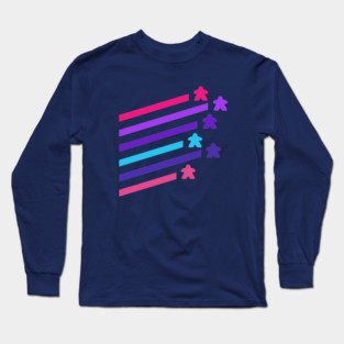 Cyberpunk Neon Meeples Long Sleeve T-Shirt