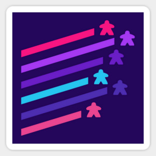 Cyberpunk Neon Meeples Sticker