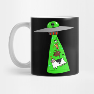 Frog Sloth Cat Cow Alien Abduction Mug