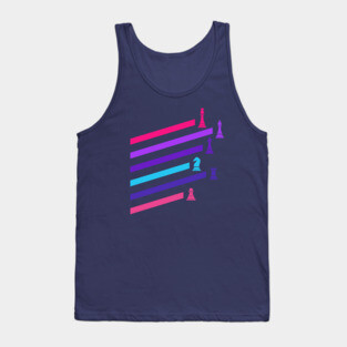 Cyberpunk Neon Chess Pieces Tank Top