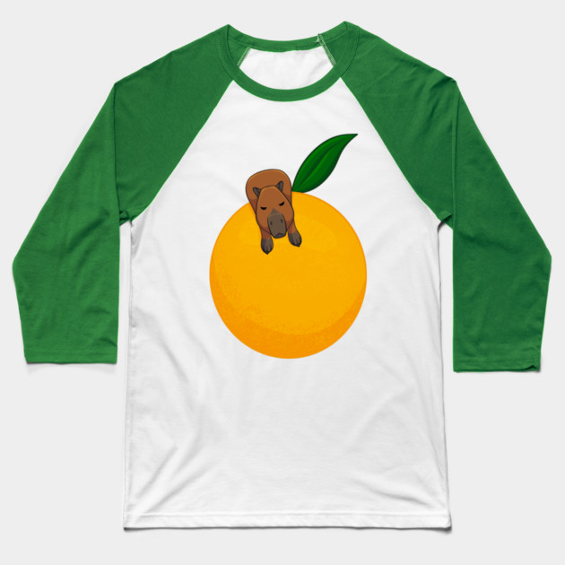 Yuzu Capybara Baseball T-Shirt by DeguArts