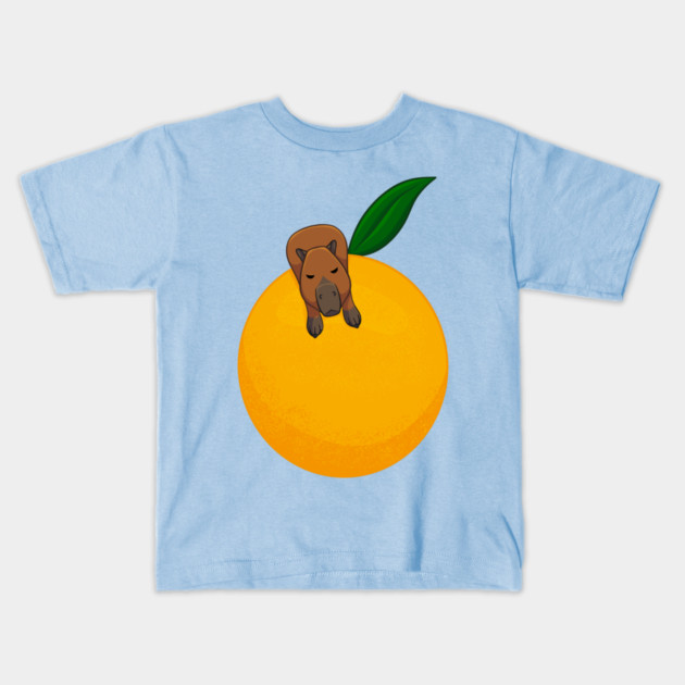 Yuzu Capybara Kids T-Shirt by DeguArts
