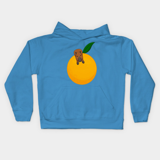Yuzu Capybara Kids Hoodie by DeguArts