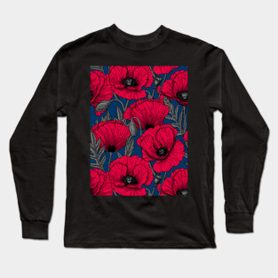 Red poppy garden Long Sleeve T-Shirt