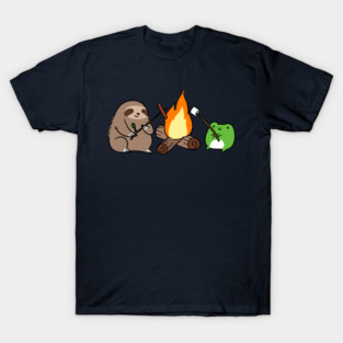 Campfire Sloth and Frog T-Shirt