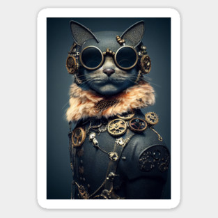 Steampunk cat Sticker