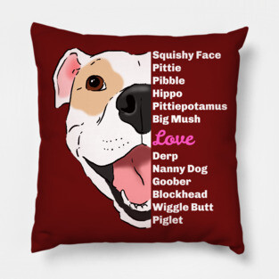 Pittie Lover, Pitbull Lover, Pittie Mama, Funny Pitbull Pillow