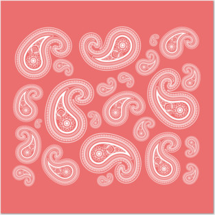 Paisleys on pink Posters and Art