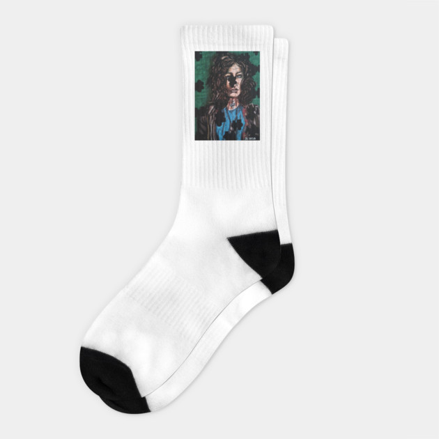 Doom Patrol - "Missing Some Of The Pieces" Crazy Jane portrait (original) Socks by StagArtStudios