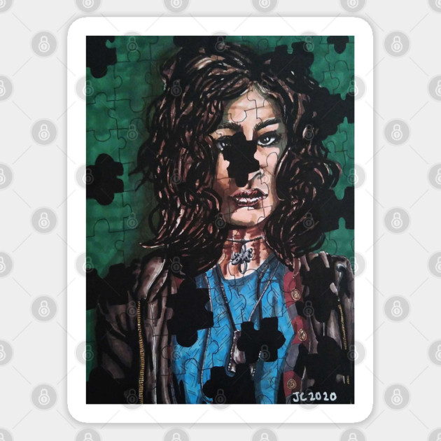 Doom Patrol - "Missing Some Of The Pieces" Crazy Jane portrait (original) Sticker by StagArtStudios