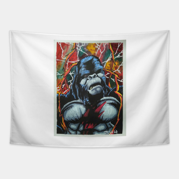 The Flash - "Run, Grodd, Run" Flash/Gorilla Grodd portrait (original) Tapestry by StagArtStudios