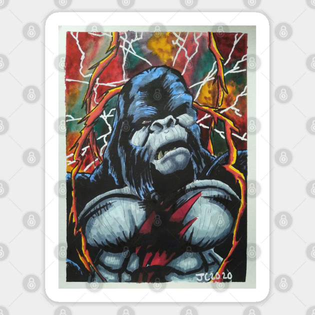 The Flash - "Run, Grodd, Run" Flash/Gorilla Grodd portrait (original) Sticker by StagArtStudios