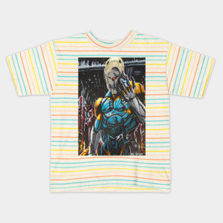 Metal Gear Solid - "Bone & Sinew" Gray Fox portrait (original) Kids T-Shirt