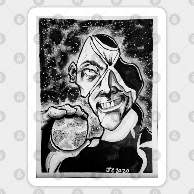 Doom Patrol "The Mind Is The Limit" Mr. Nobody portrait (original) Sticker by StagArtStudios