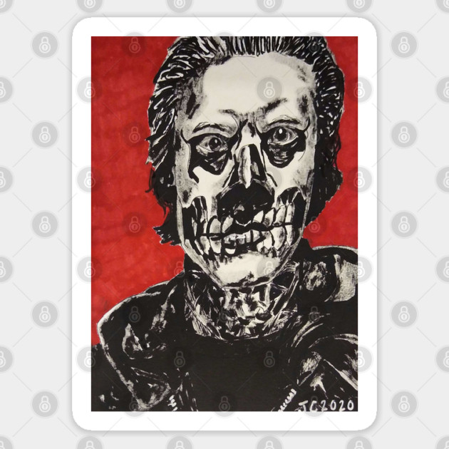 AHS: Murder House - "Count Bodies Like Sheep" Tate Langdon portrait (original) Sticker by StagArtStudios