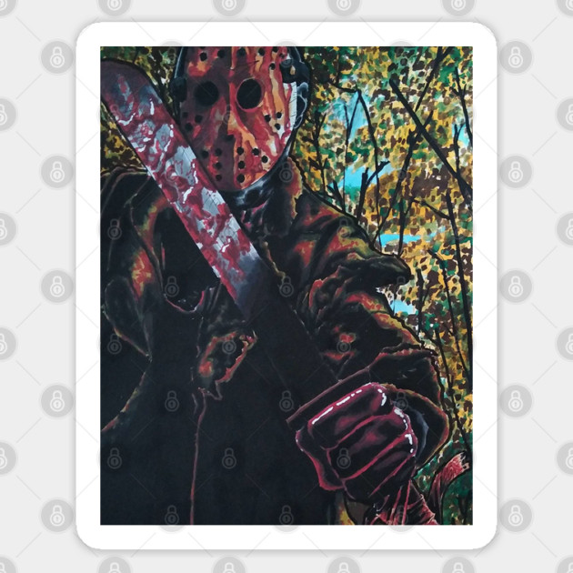 Friday The 13th - "Kill For Mommy" Jason Voorhees portrait (original) Sticker by StagArtStudios