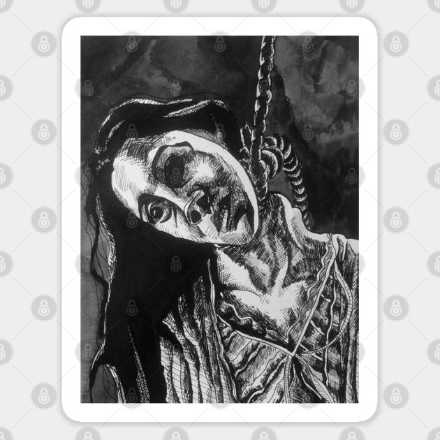 Haunting Of Hill House - Bent Neck Lady portrait (original) Sticker by StagArtStudios
