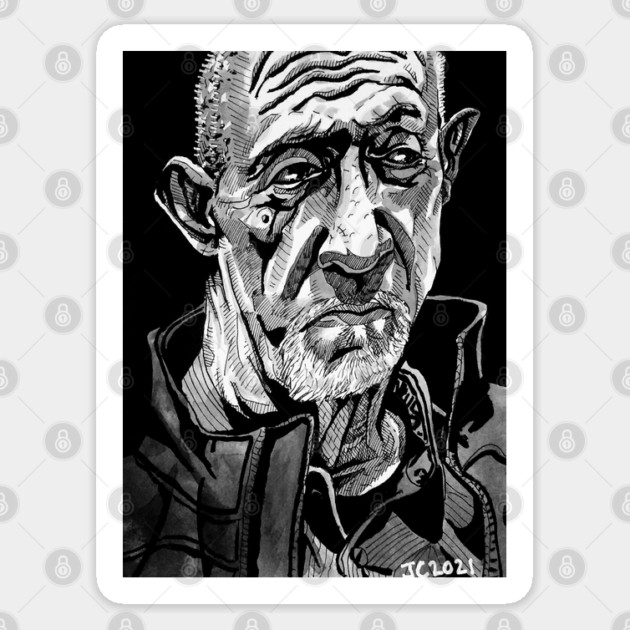 Mike Ehrmantraut "No Half Measures" portrait (original) Sticker by StagArtStudios