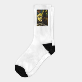 Friday The 13th “Mother Knows Best” Pamela & Jason portrait (original) Socks