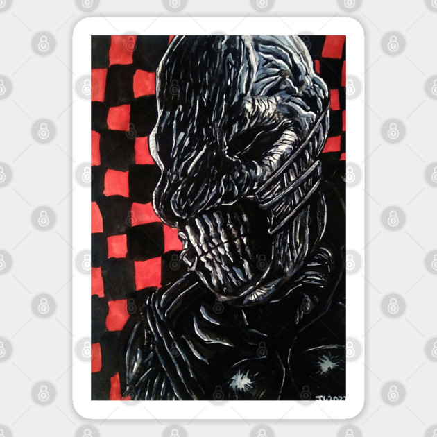 Hellraiser "Pearly Whites" Chatterer portrait (original) Sticker by StagArtStudios