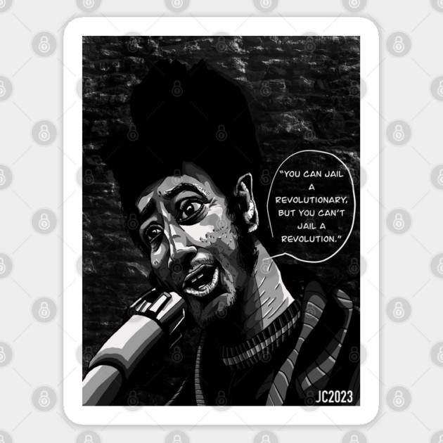 Fred Hampton “Can’t Jail A Revolution” portrait (digital) Sticker by StagArtStudios