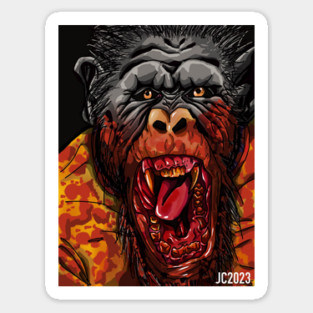 Nope “No Monkey Business” Gordy The Chimpanzee portrait (digital) Sticker