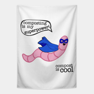 compost worm (superhero) Tapestry
