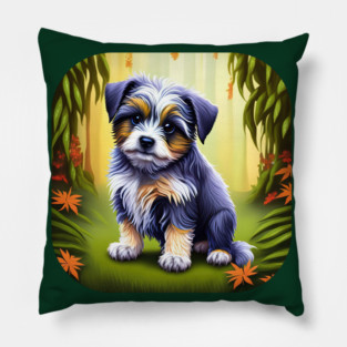Havanese Puppy Dog Portrait Pillow