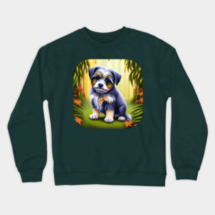 Havanese Puppy Dog Portrait Crewneck Sweatshirt