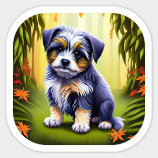 Havanese Puppy Dog Portrait Sticker