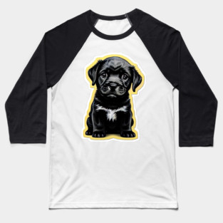 Adorable Little Black Labrador Retriever Puppy Baseball T-Shirt